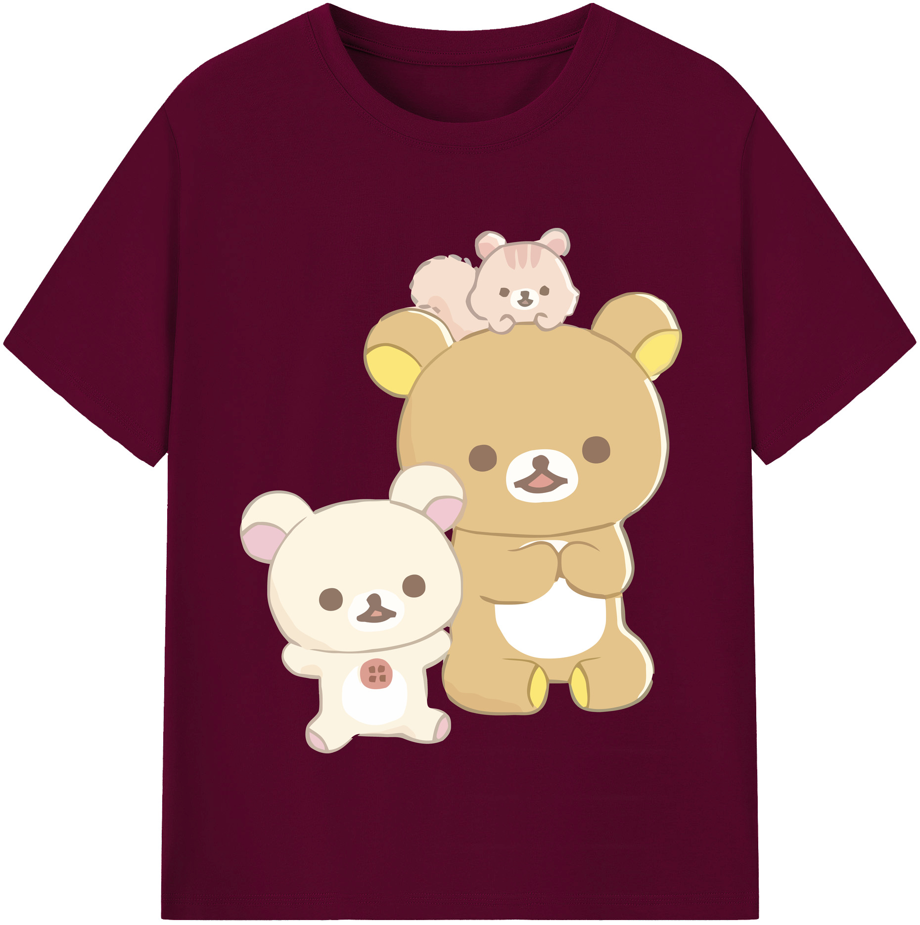 （画像用） リラックマ リラックマ キイロイトリ Rilakkuma Korilakkuma Kiiroitori レディースカジュアルプリントTシャツ（綿100％）